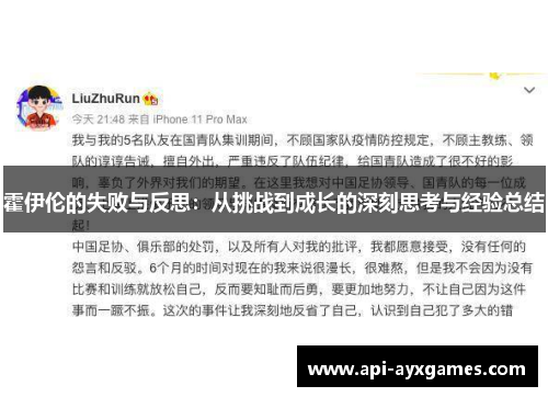 霍伊伦的失败与反思：从挑战到成长的深刻思考与经验总结